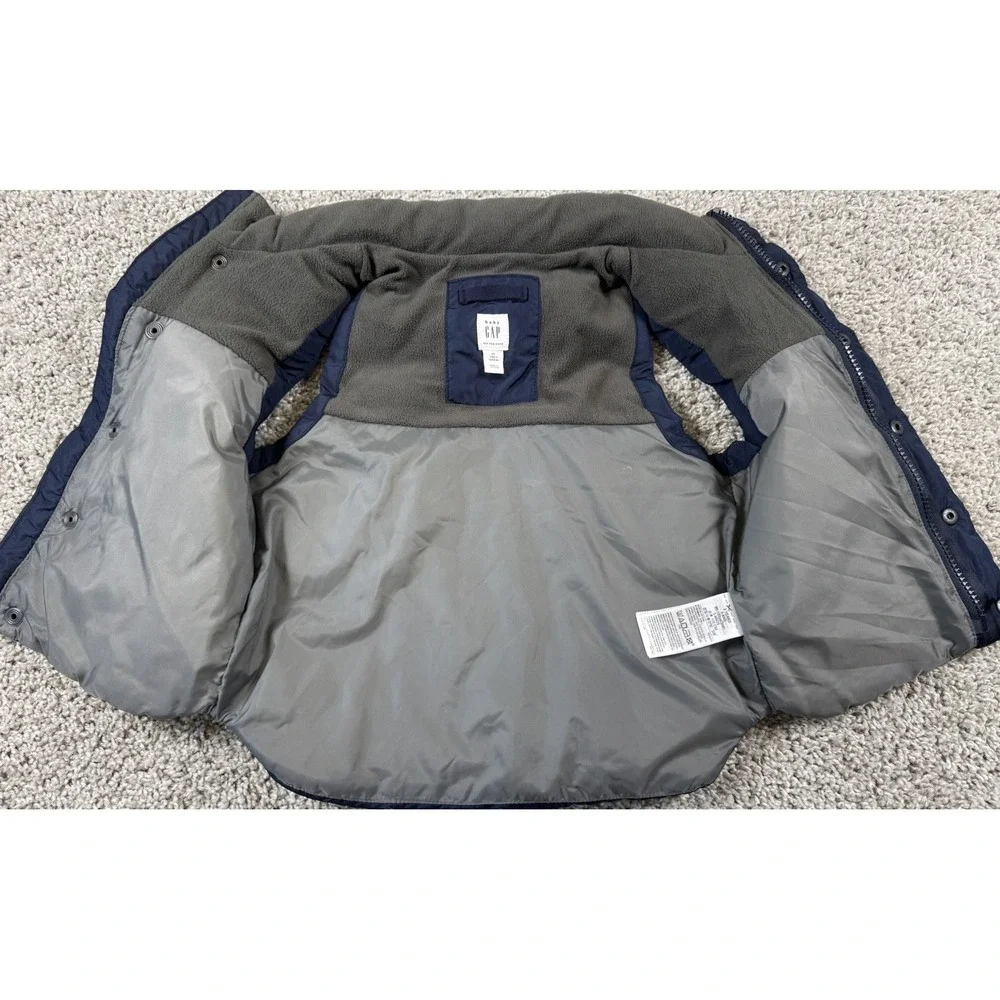 Baby Gap Toddler Puffer Vest Sleeveless Full Zip Snap Navy Blue 3T‎